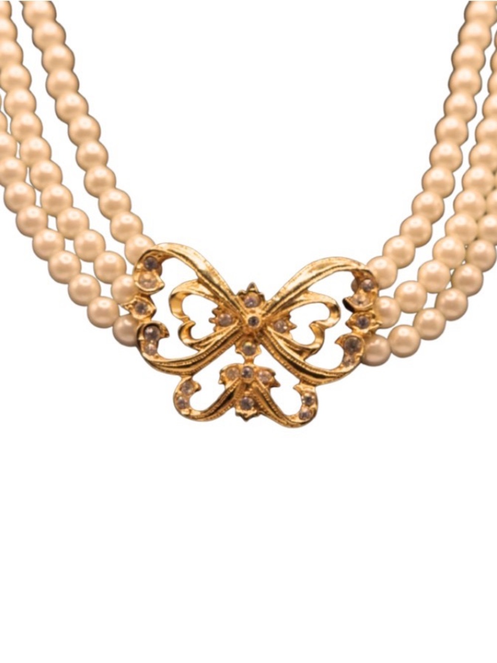 Vintage Avon Butterfly Pearls - Picture 2 of 5